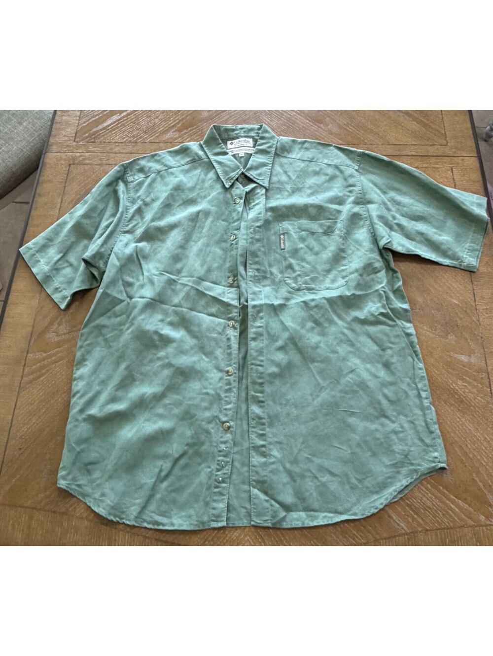 Columbia Men's Button-Up Shirt XL Green Casual Outdoor